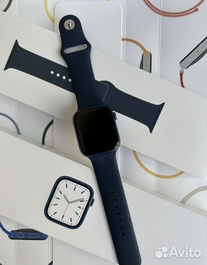 Часы apple watch 7 45 mm blue