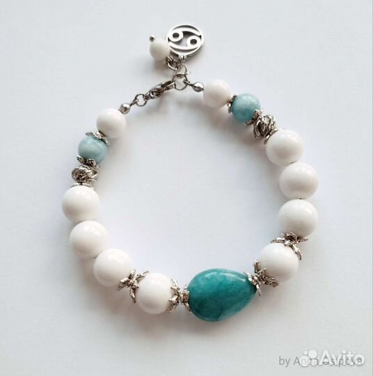 Серьги и браслет с аквамарином