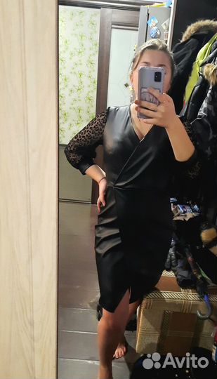 Кожаное платье новое