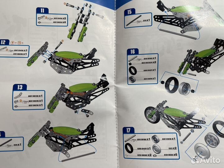Конструктор металл 5 моделей мотоцикл