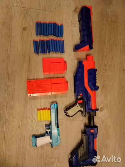 Автомат нёрф и пистолет в комплекте