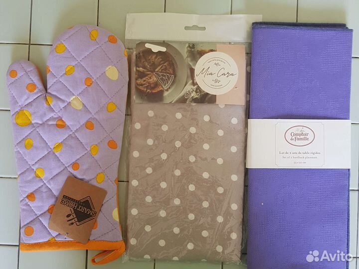 Салфетка,варежка-прихватка,фартук. Франция. Индия