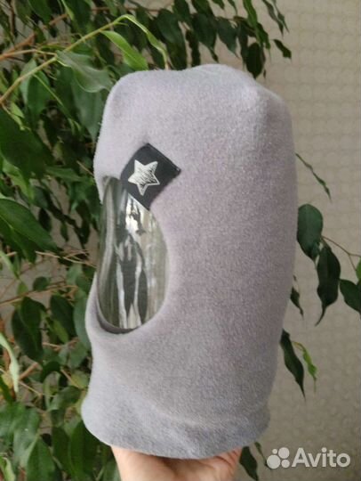 Шапка шлем для мальчика зима и варежки