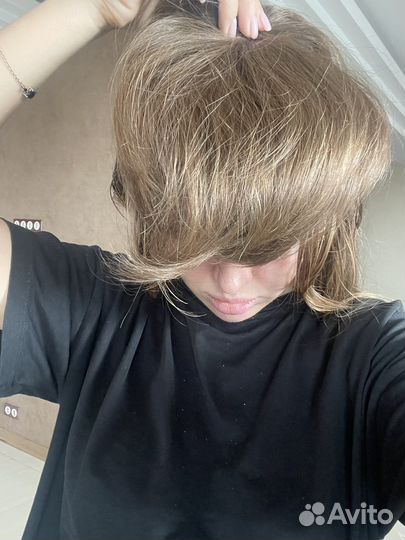 Накладная челка новая натуральный волос