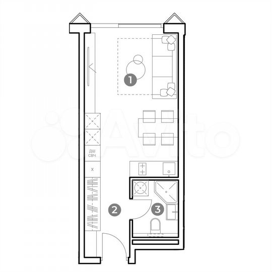 Апартаменты-студия, 28,8 м², 2/29 эт.