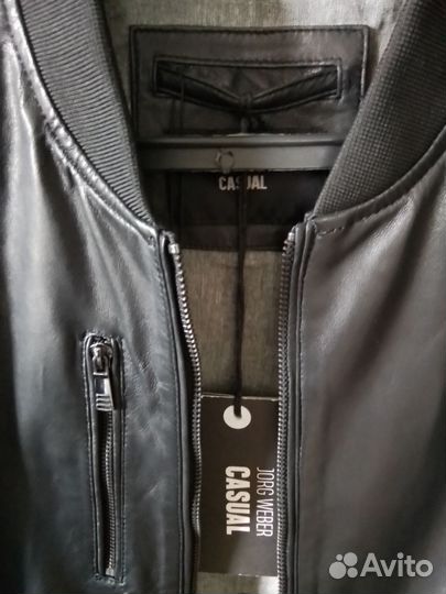 Кожаная куртка мужская бомбер 54р