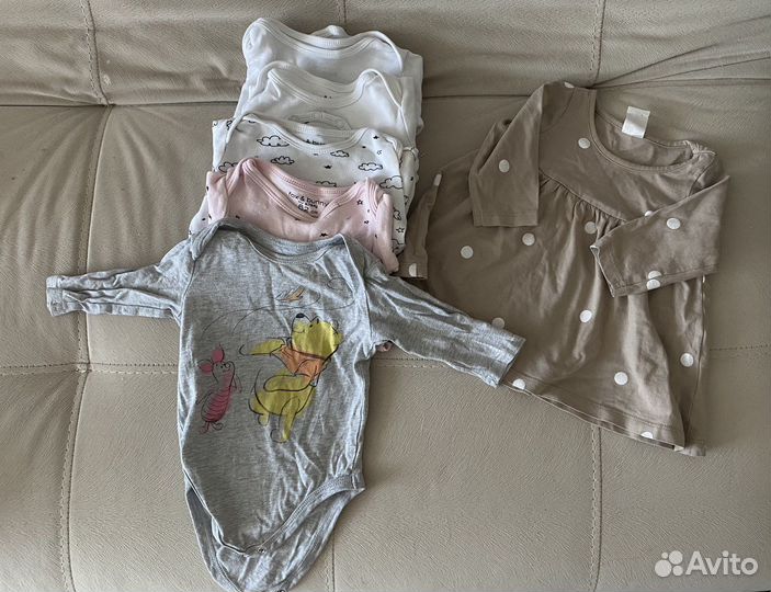 Пакет вещей на девочку H&M, Crockid, Fox&Bunny)