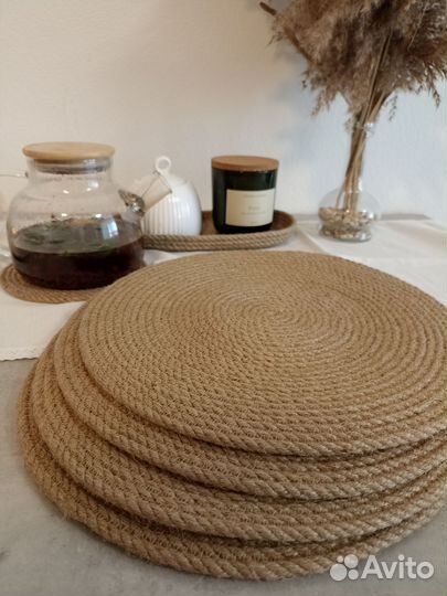 Набор сервировочный из джута (6 предметов)