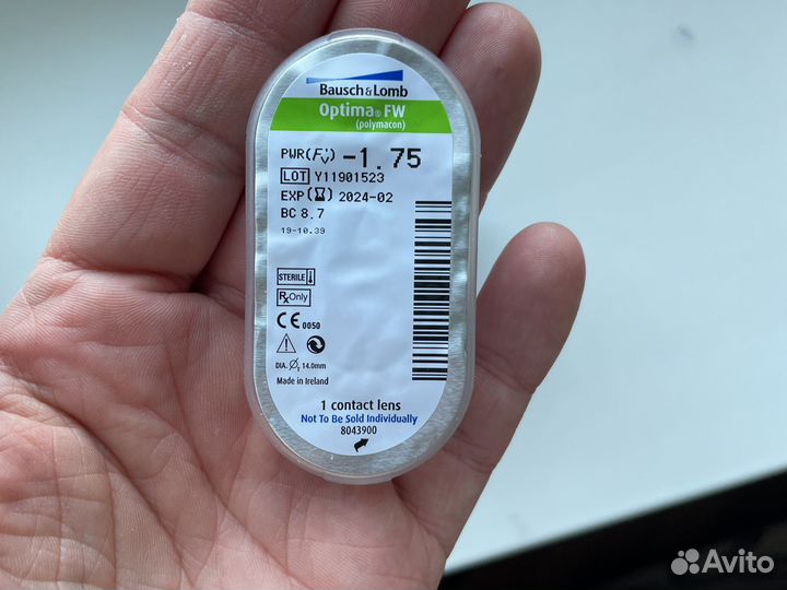 Линзы bausch lomb optima -1.75/8.7