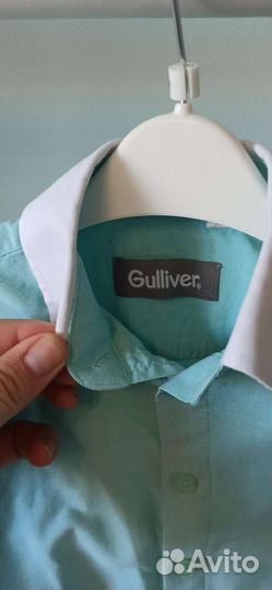 Рубашка на мальчика, 128 см, 8 лет, зеленая