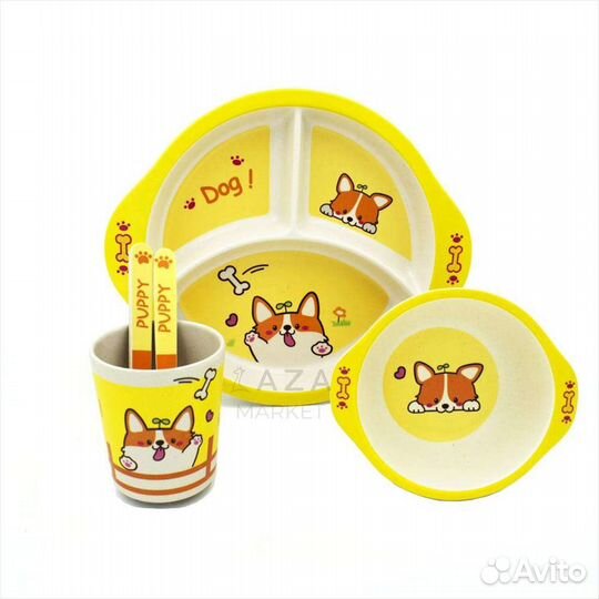 Детская эко посуда из бамбука