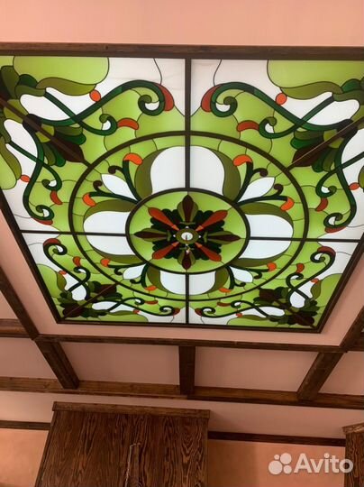 Витражи для мебели, Тиффани, витражные потолки