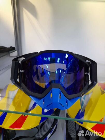 Очки для мотокросса эндуро WJL черно-синие