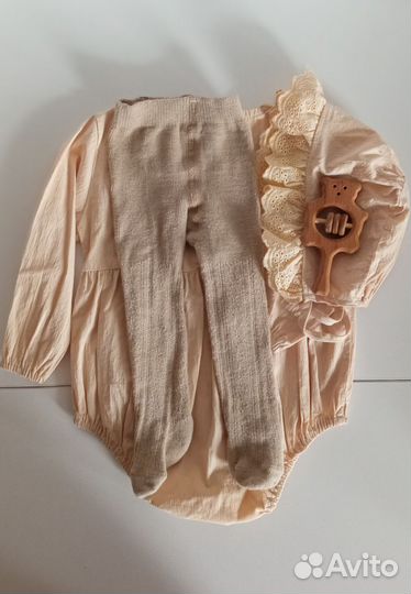 Боди с чепчиком 90 см