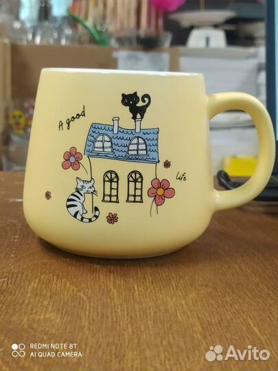 Кружки 450мл кошечки, фарфор