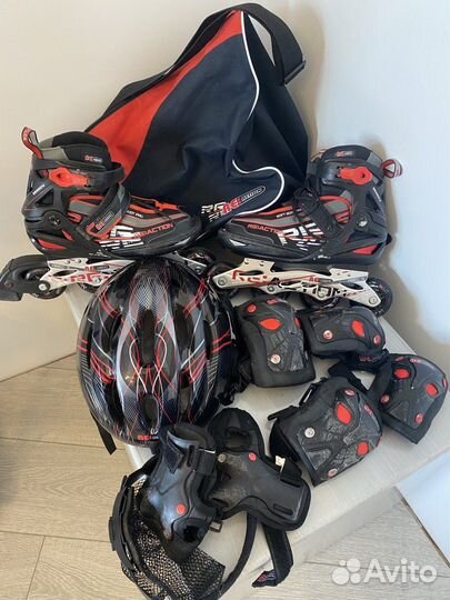 Роликовые коньки reaction раздвижные, размер 36-41