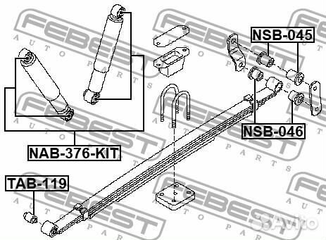 Втулка рессоры (nissan navara D40M 2005) febest