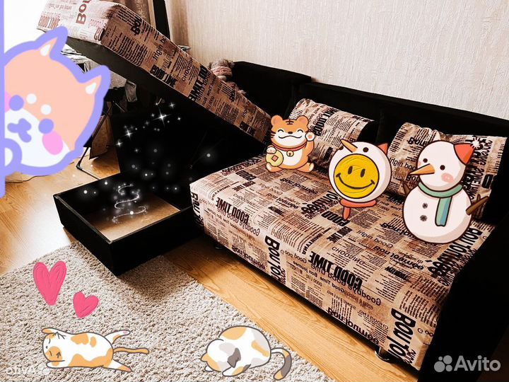 Большой угловой диван раскладной бу