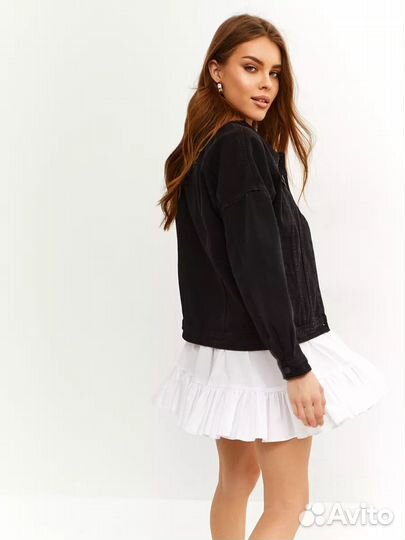 Джинсовая куртка женская черная 48 50