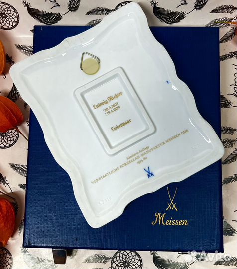 Панно мейссен Германия фарфор дама кавалер