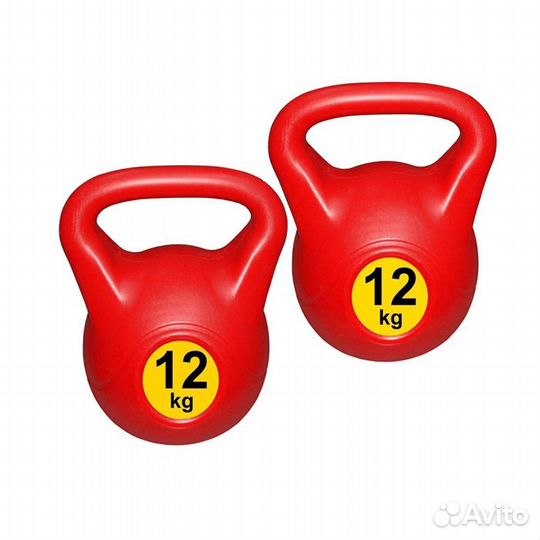 Гиря 12 кг классическая тренировочная пластиковая