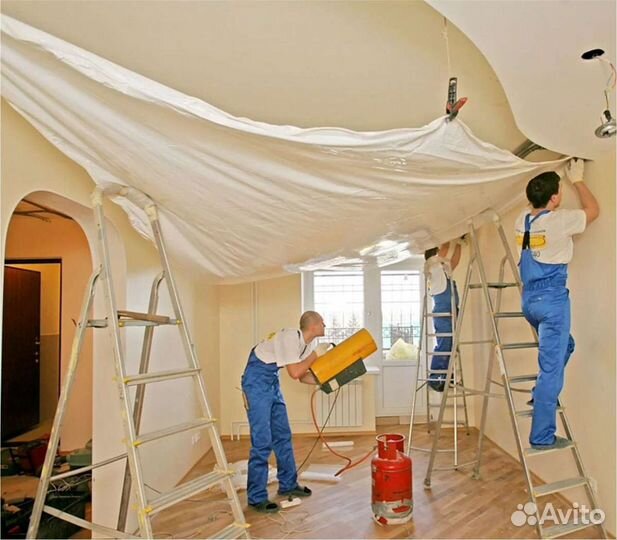Натяжные потолки работа