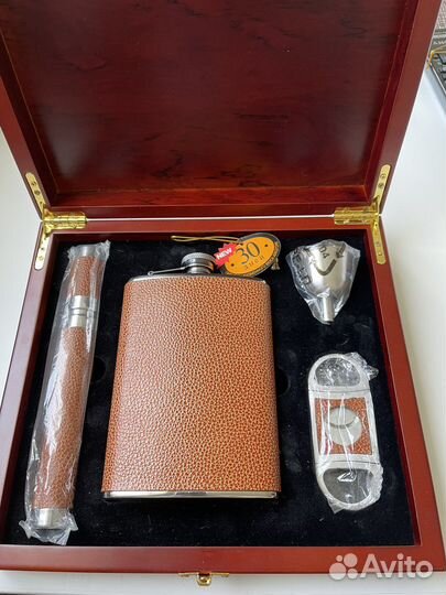 Набор подарочный-фляга, тубус сигарный, гильотина