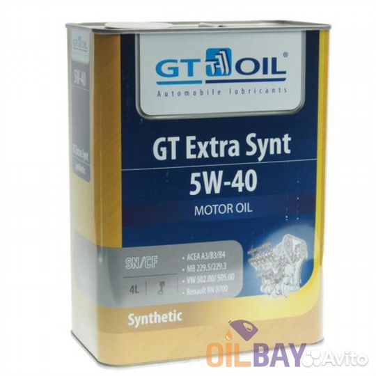 Масло моторное GT extra synt 5W-40 4Л