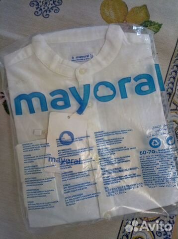 Новая белая рубашка Майорал, Испания, 128/8 лет