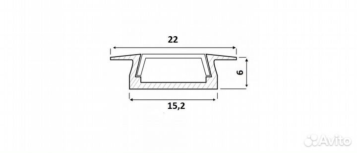 Профиль для светодиодной ленты врезной
