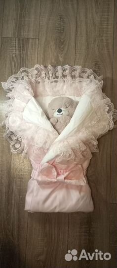 Комплект с конвертом на выписку для девочки весна