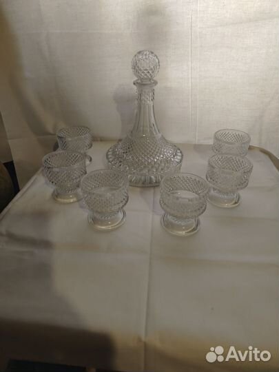 Графин и бокалы Богемия времен СССР