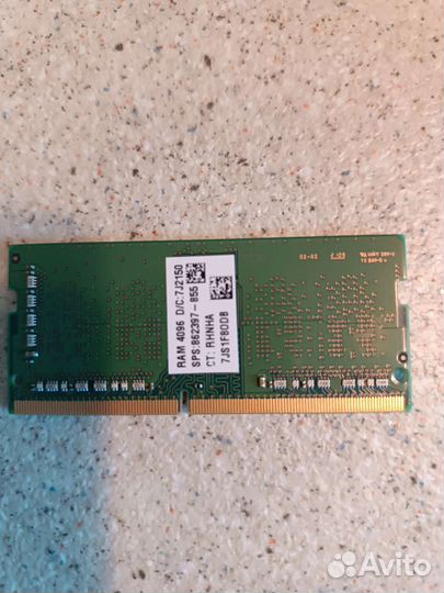 Оперативная память samsung для ноутбука ddr4 4gb