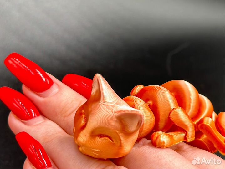 Подвижный кот, игрушка на шарнирах, 3d печать