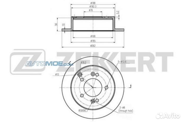 Диск тормозной задний Tucson 2WD/Sportage 2WD/NF B