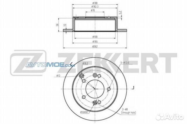 Диск тормозной задний Tucson 2WD/Sportage 2WD/NF B