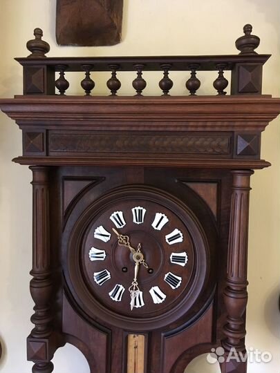 Старинные часы с метеостанцией Japy Франция 94 см