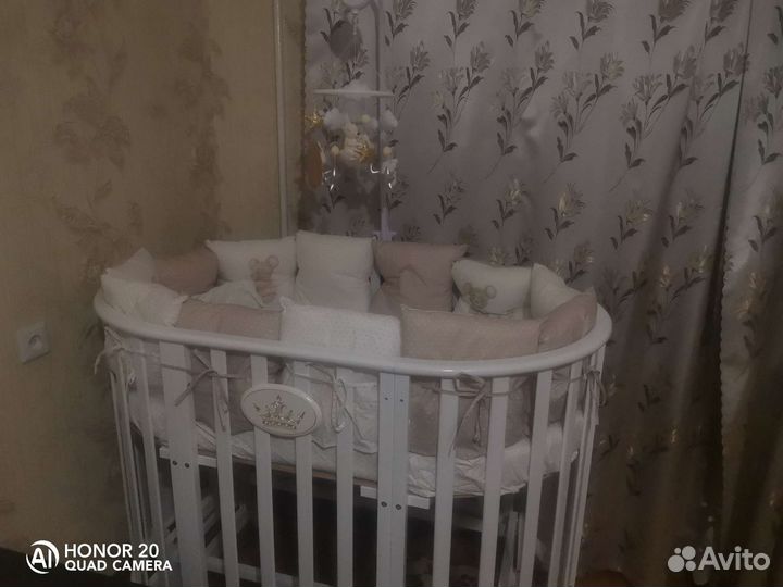 Детская кроватка трансформер с маятником