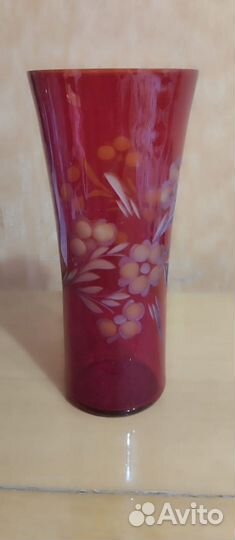 Ваза цветное стекло СССР 27.5 см