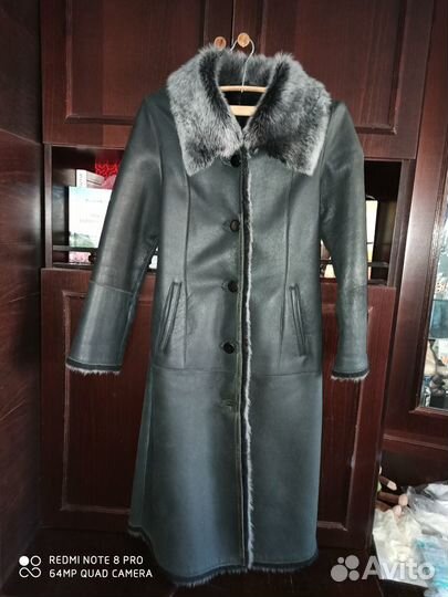 Женское кожанное пальто