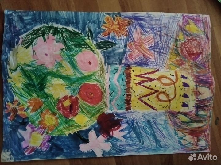 Рисунок начинающего художника - букет цветов