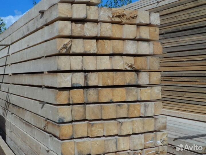 Брус обрезой естественной влажности хвоя 3–4 (CD)