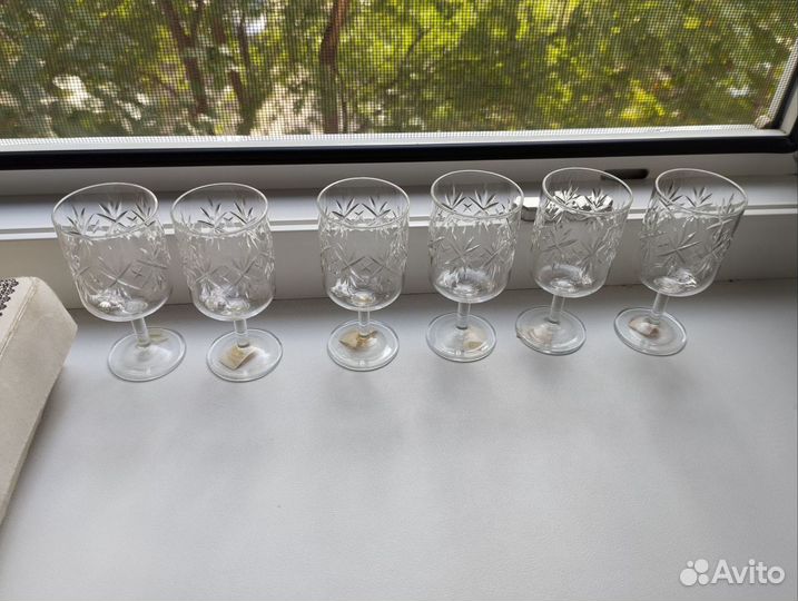 Фужеры(рюмки) хрустальные СССР новые