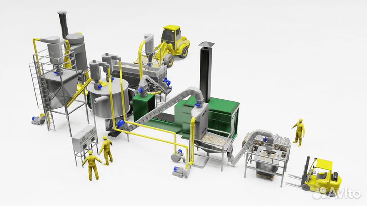 Линия гранулирования лузги от 500 кг/час