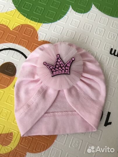 Чалма летняя для новорожденной 0-3 месяца