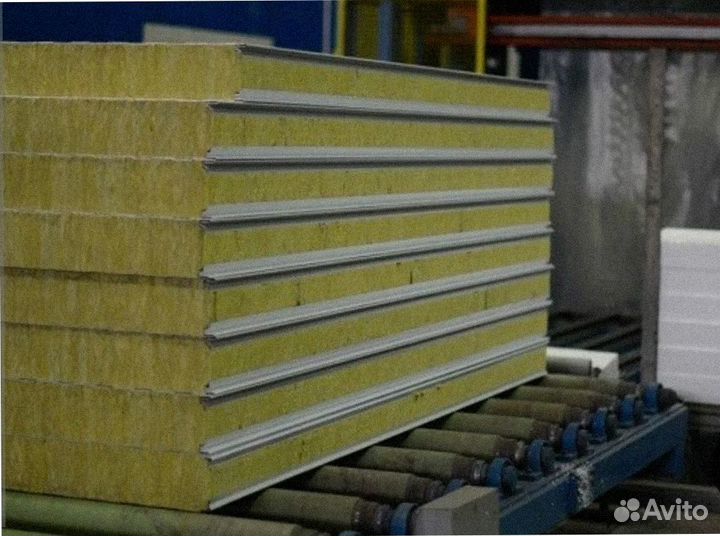 Сэндвич панели стеновые из минерал. ваты от 200 м2