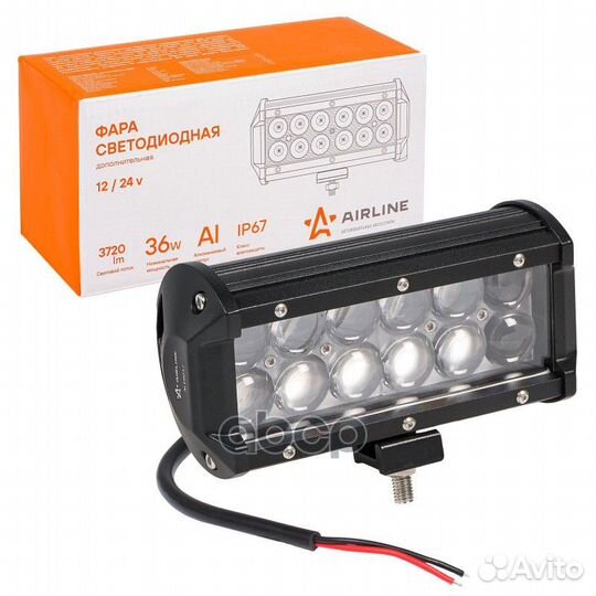 Фара светодиодная (балка) двухрядная, 12 LED 4D