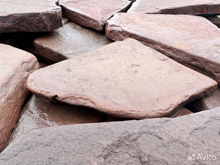 Плитняк песчаник терракотовый галтованный 20мм