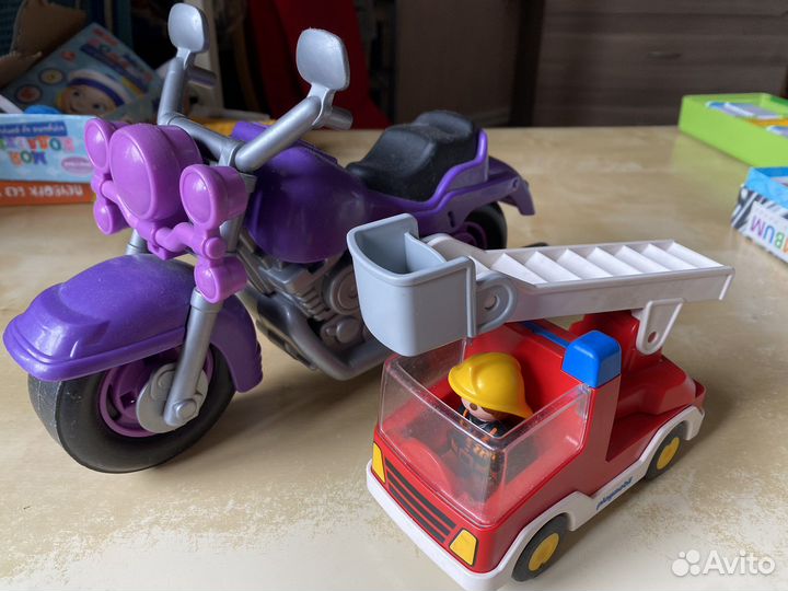 Пожарная машина playmobil и мотоцикл