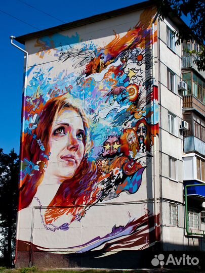 Роспись стен по эскизам. 3D Граффити